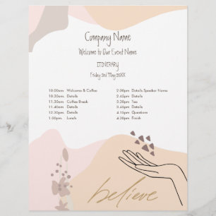 Shapes Hand Business Motivational Event Itinerary Letterhead