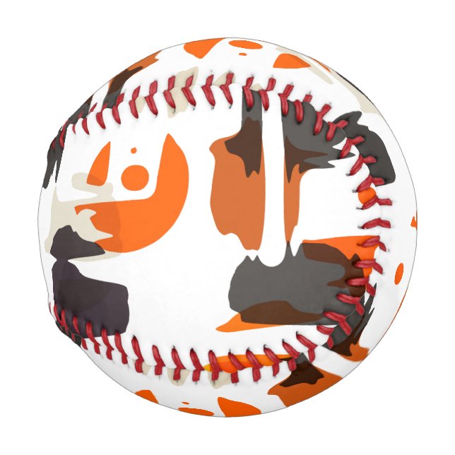 Shapes in retro colours abstract design baseball (Front Right)
