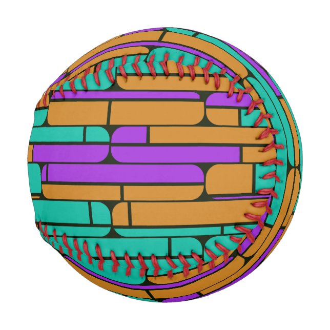 Shapes in retro colours baseball (Front Right)