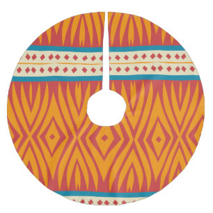 Shapes in retro colours brushed polyester tree skirt