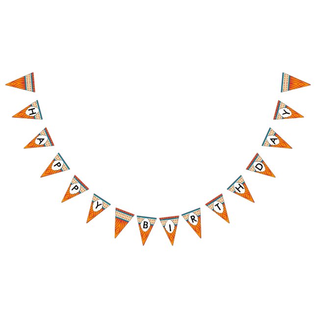 Shapes in retro colours bunting flags (All)