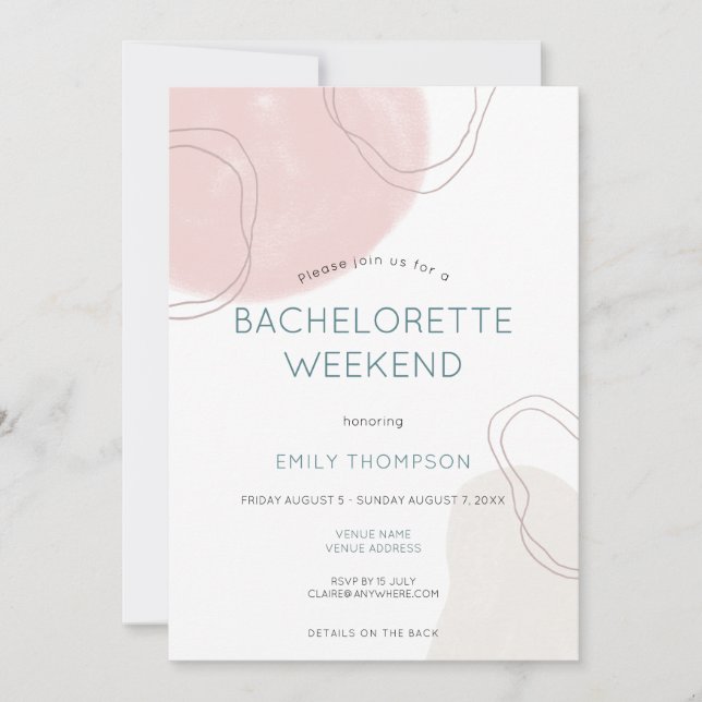 Shapes Lines Itinerary Bachelorette Party Weekend Invitation (Front)