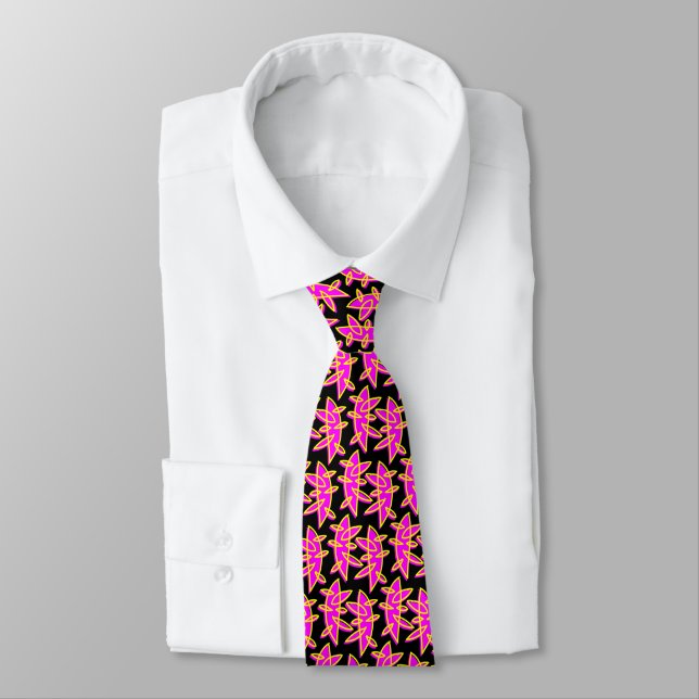 Shapes - Magenta and Yellow on Black Tie (Tied)