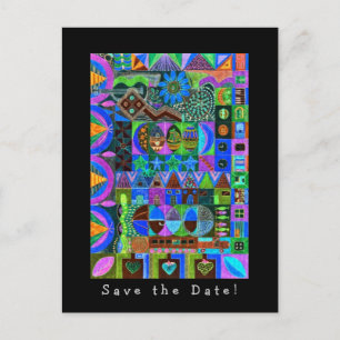 Shapes Mosaic Save the Date! Announcement Postcard