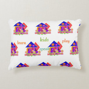 Shapes Numbers Symbols Kids Accent Pillow