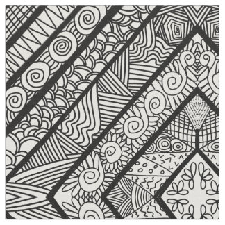 SHAPES PATTERN BLACK AND WHITE FABRIC