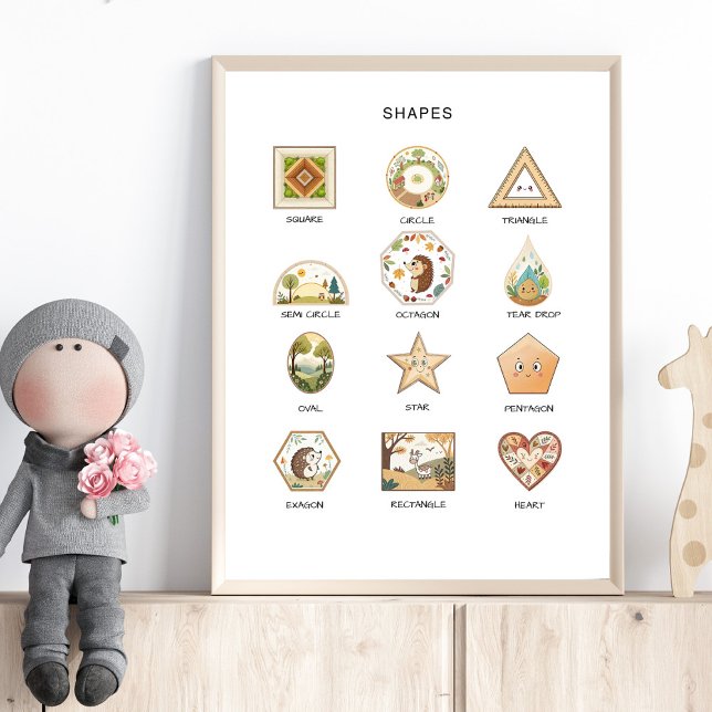 Shapes Poster – Preschool Learning Wall Art (Créateur téléchargé)