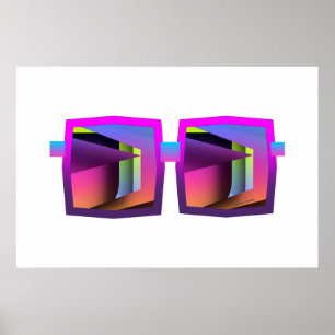 Shapes Reflected Eyeglasses Poster