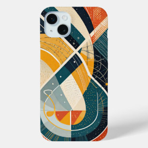 Shapes with color dots and stripes  iPhone 15 mini case