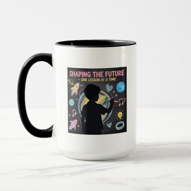 Shaping the Future Chalkboard Art Inspirational Mug (Left)