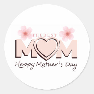 SHappy Mother's Day! | Cute Typography Classic Round Sticker
