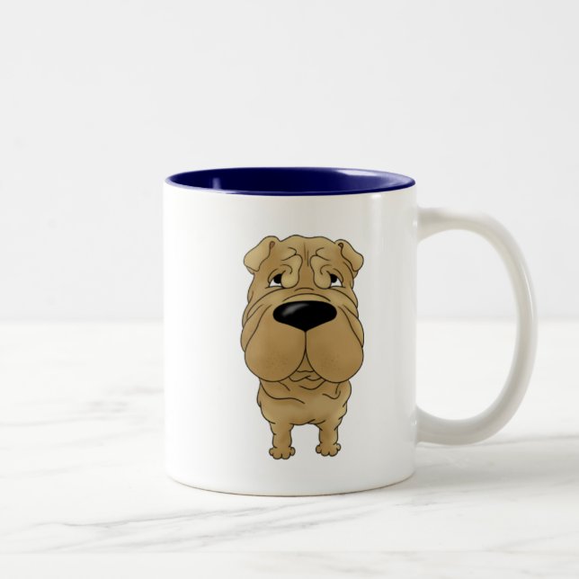 Shar-Pei - Big Nose and Butt Two-Tone Coffee Mug (Right)