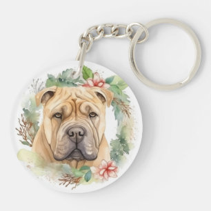 Shar Pei Christmas Wreath Festive Pup