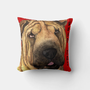 Shar-Pei Colour Block Throw Pillow