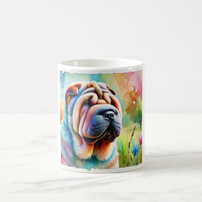 Shar Pei Dog 020824AREF103 - Watercolor Coffee Mug (Center)