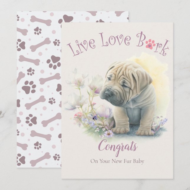 Shar-pei Dog Adoption, Gotcha Day Card (Front/Back)