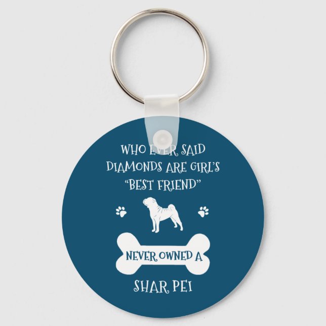 Shar Pei dog best friend Keychain (Front)