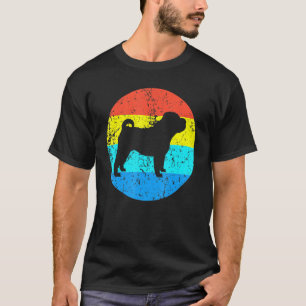 Shar Pei Dog Breed Silhouette Retro 1970s Circle T-Shirt