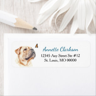 Shar-Pei Dog Butterfly Wonder Return Address