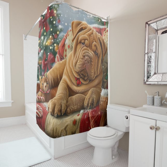 Shar Pei Dog Christmas Festive (In Situ)