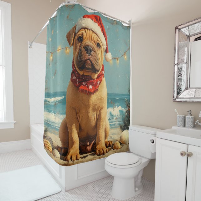 Shar Pei Dog Christmas Vintage Beach (In Situ)