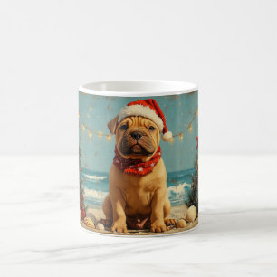 Shar Pei Dog Christmas Vintage Beach Coffee Mug