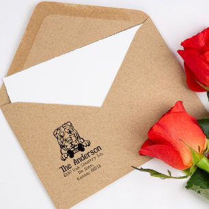 Shar Pei Dog, Custom Return Address,  Rubber Stamp
