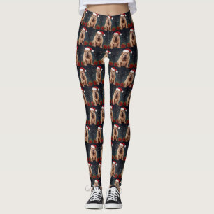Shar Pei Dog in Snow Christmas  Leggings
