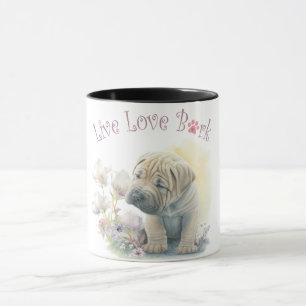 Shar-pei Dog Mom Floral Mug