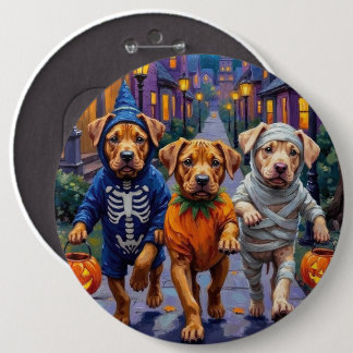Shar Pei Dogs Trick-or-Treating Halloween Costumes 6 Inch Round Button