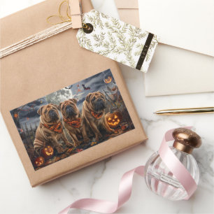 Shar Pei Halloween Spooky Sticker