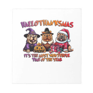 Shar Pei Halloween Thanksgiving Christmas Classic Notepad