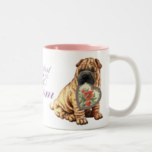 Shar-Pei Heart Mom Two-Tone Coffee Mug