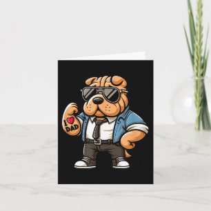Shar Pei I Love Dad Funny Dog Tattoo Card