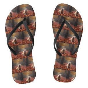 Shar Pei in Autumn Leaves Fall Inspire Flip Flops