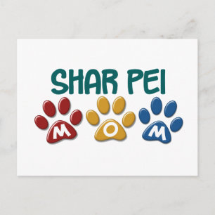 SHAR PEI Mom Paw Print 1 Postcard