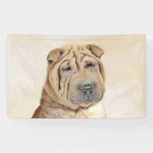 Shar Pei Painting - Cute Original Dog Art Banner