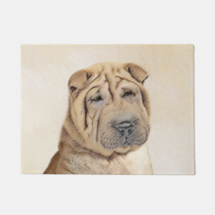 Shar Pei Painting - Cute Original Dog Art Doormat