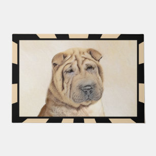 Shar Pei Painting - Cute Original Dog Art Doormat