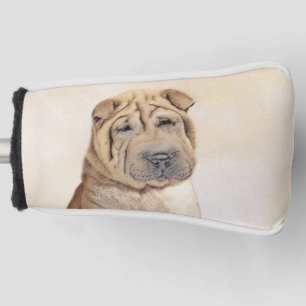 Shar Pei Painting - Cute Original Dog Art Golf Head Cover