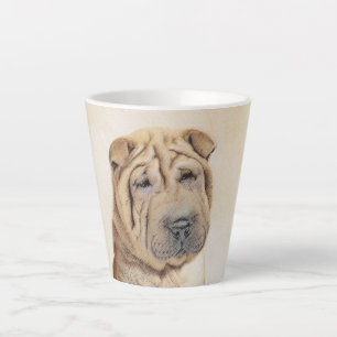 Shar Pei Painting - Cute Original Dog Art Latte Mug