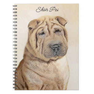 Shar Pei Painting - Cute Original Dog Art Notebook
