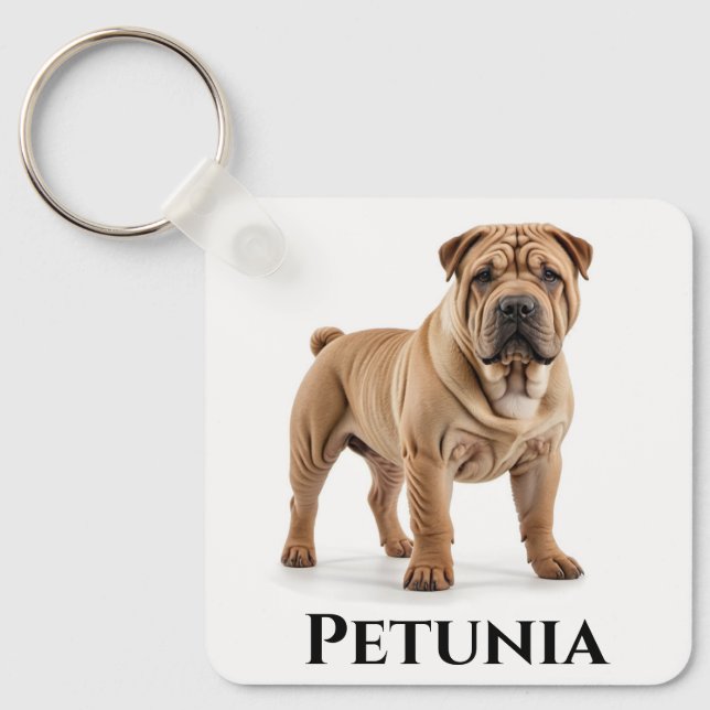 Shar-Pei Personalize Keychain (Front)