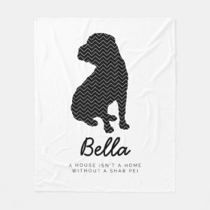 Shar Pei Personalized Fleece Blanket