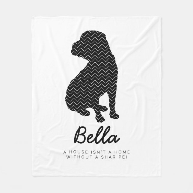 Shar Pei Personalized Fleece Blanket (Front)