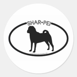Shar Pei Silhouette Black Sticker