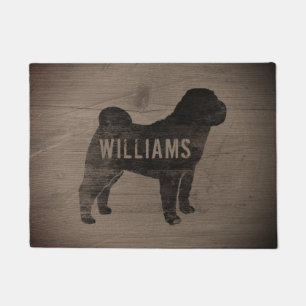 Shar-Pei Silhouette Personalized Doormat
