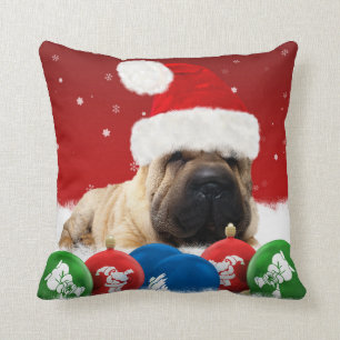 Shar Pei Winter Polyester Throw Pillow 16" x 16"