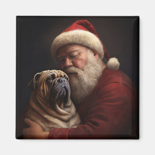 Shar Pei With Santa Claus Festive Christmas  Magnet