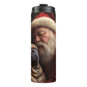 Shar Pei With Santa Claus Festive Christmas  Thermal Tumbler